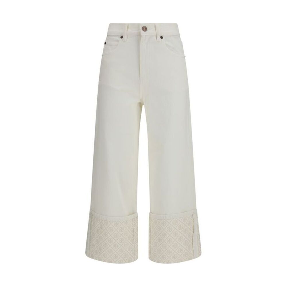 Tory Burch White Cotton Straight-Leg Women's Jeans
